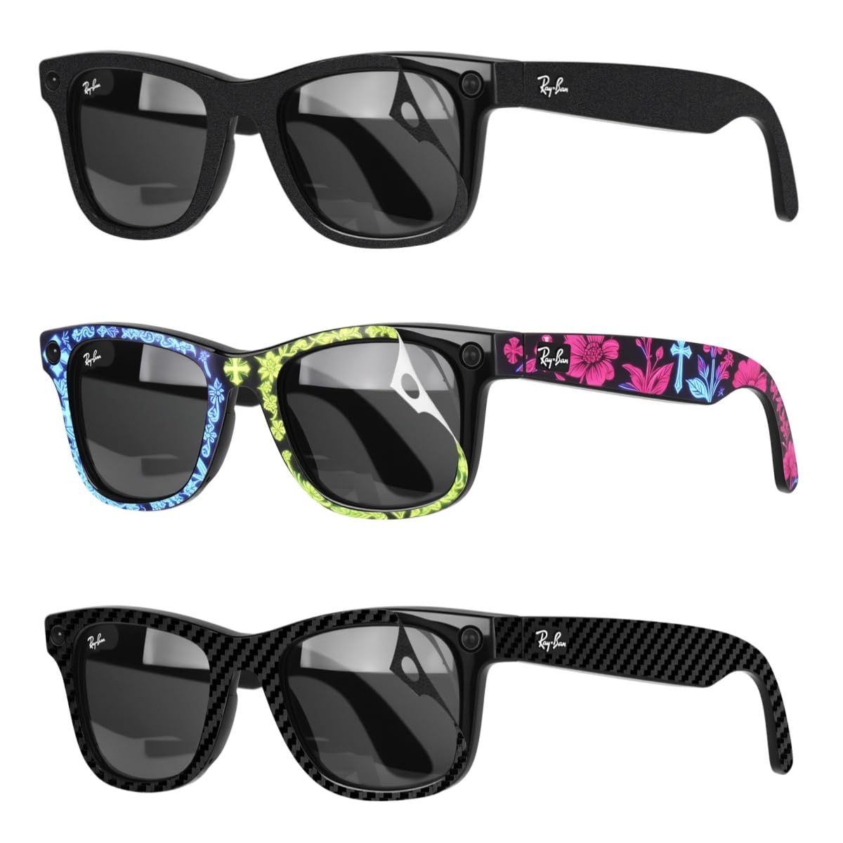 Amazon.com: Glasses Frame Skins Stickers for Ray-Ban Meta Wayfarer